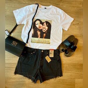 Selena & Aaliyah Together Forever, XL, White, 100% Ring Spun Cotton. Unisex